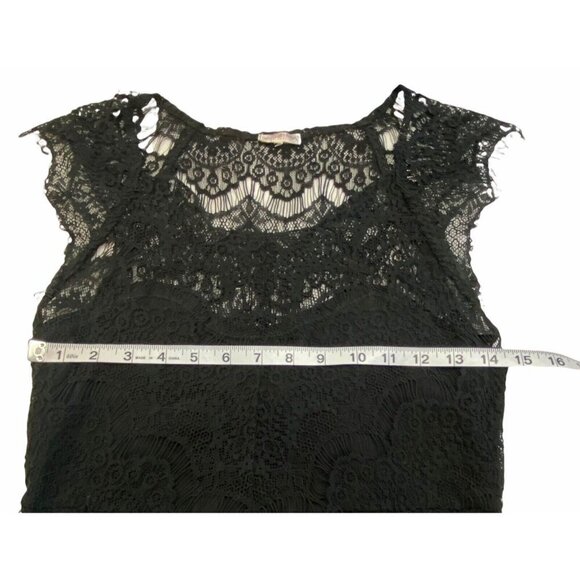 INTIMATELY Free People Women Peekaboo Dress Size XS Black Cap Sleeve Crocheted - Picture 10 of 13
